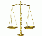 Drawing of metal scales, perfectly balanced