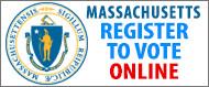 Logo with words "MA Register to Vote online"