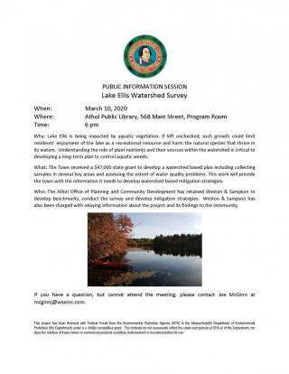 Lake Ellis Watershed Public Information Session